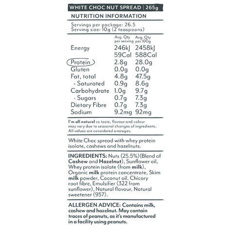 White Choc Protein Spread