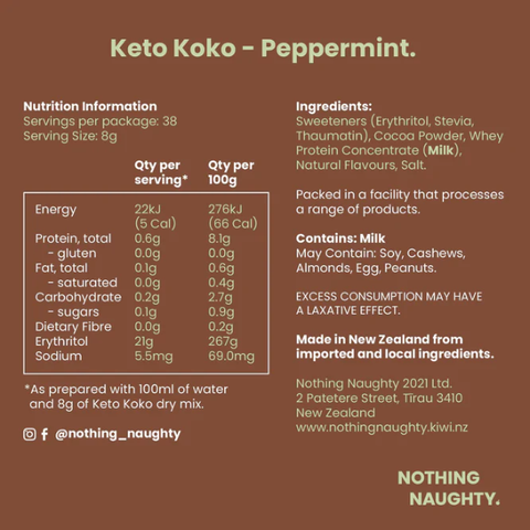 Keto Koko - Low-Carb Hot Chocolate PEPPERMINT 300g