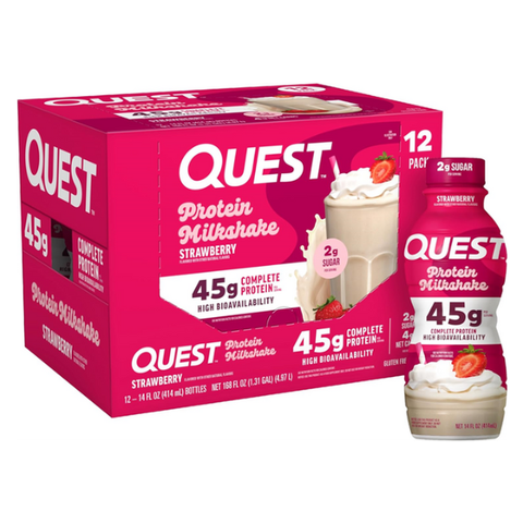 12 PACK BOX Strawberry Protein Shake, 45g Protein