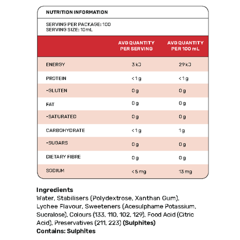Zero Sugar Lychee Syrup 1L