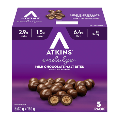Endulge Milk Chocolate Malt Bites 30g x 5 Pack