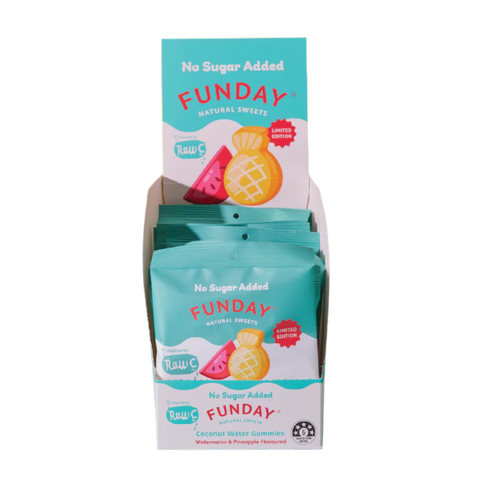 FUNDAY X Raw C Fruity Coconut Water Flavoured Gummies (12 x 50g)