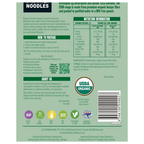 Zero Slim & Healthy Fettuccine Organic Konjac Fettuccini | 400g