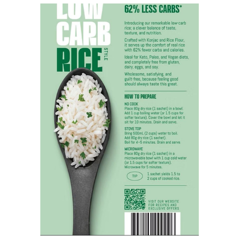 Low Carb Rice 160gm (2x 80g sachets)