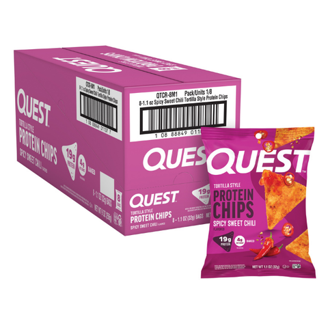Quest Nutrition Tortilla Chip Spicy Sweet Chilli 32g x 8 BUNDLE
