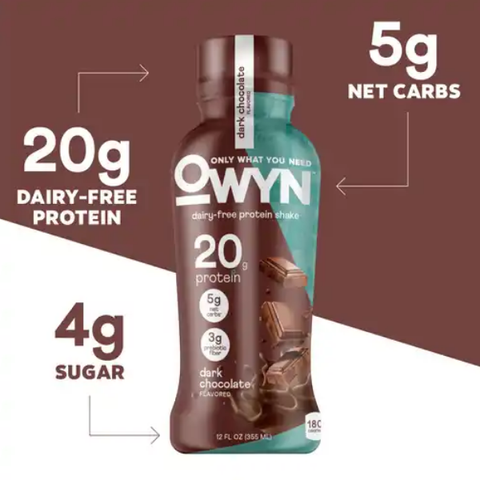 OWYN Protein Shake, Non-Dairy, Dark Chocolate