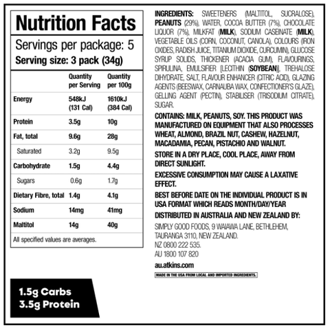 Atkins Endulge Candies Chocolate Peanut 5 Pack