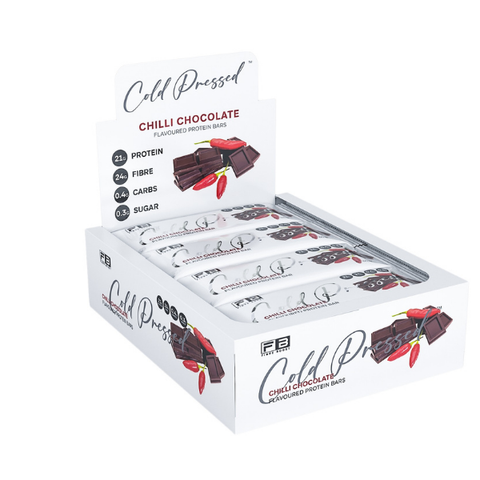 FIBRE BOOST CHILLI CHOCOLATE Flavour 60g X 12 BOX BUNDLE Cold Pressed Protein Bar