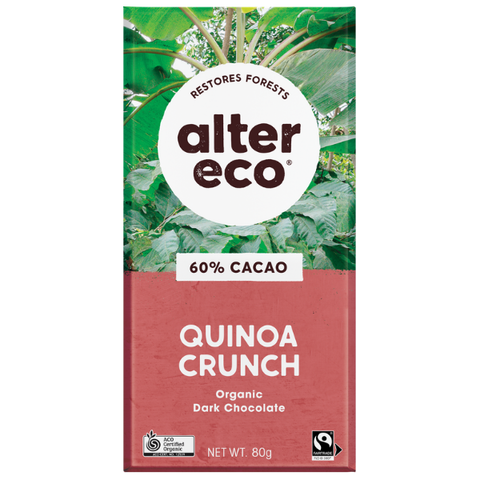 Alter Eco Quinoa Crunch 60% Cacao Chocolate bsr 90g