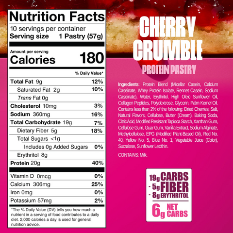 Cherry Crumble Protein Pastry 10 Pack