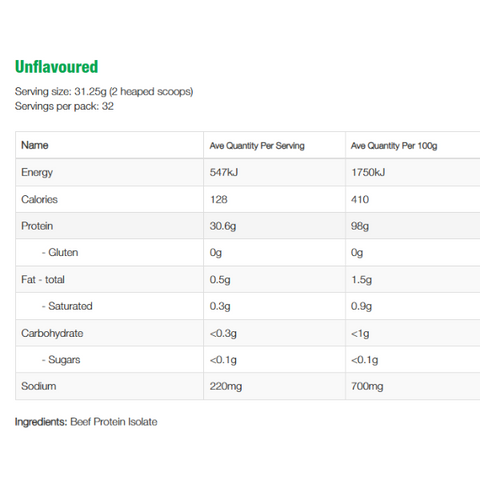 Sample - Beef Protein UNFLAVOURED