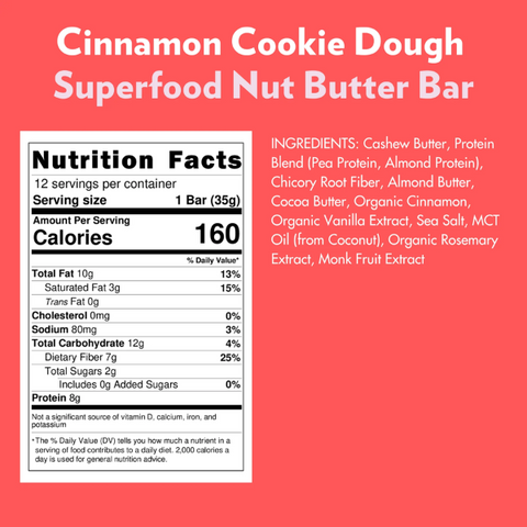 Cinnamon Cookie Dough PROTEIN + Superfood Bar