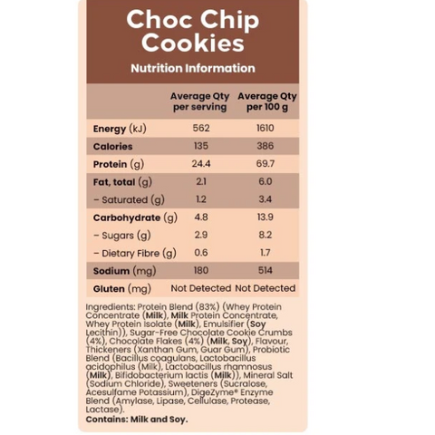 Whey Protein CHOC CHIP COOKIE- 25 serve