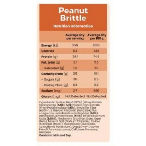Whey Protein- PEANUT BRITTLE- 25 Serve
