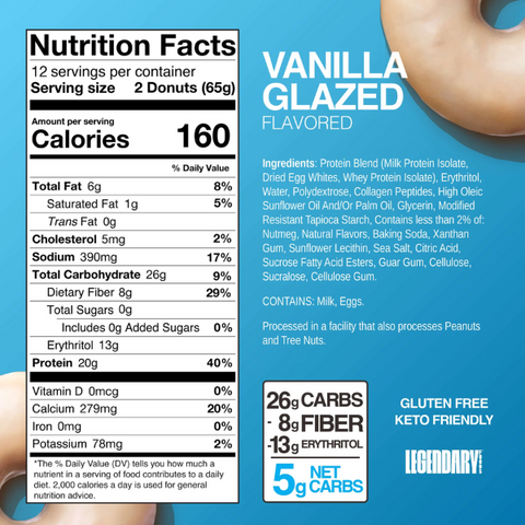 Vanilla Glazed Protein Donuts (2 Pack)