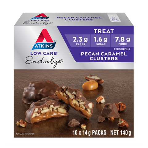 Pecan Caramel Clusters 10 x 14g packs 140g