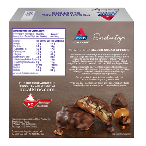 Pecan Caramel Clusters 10 x 14g packs 140g