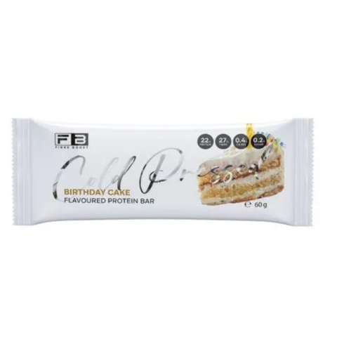 FIBRE BOOST BIRTHDAY CAKE 60g Cold Pressed Protein Bar -