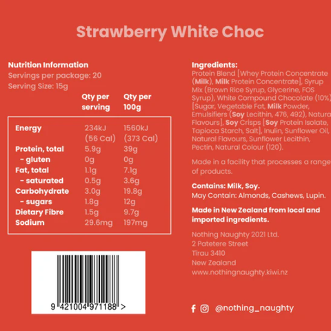 Strawberry White Chocolate Whey Protein Bites 300g