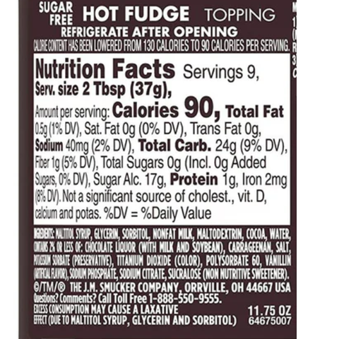 Sugar Free Hot FudgeTopping