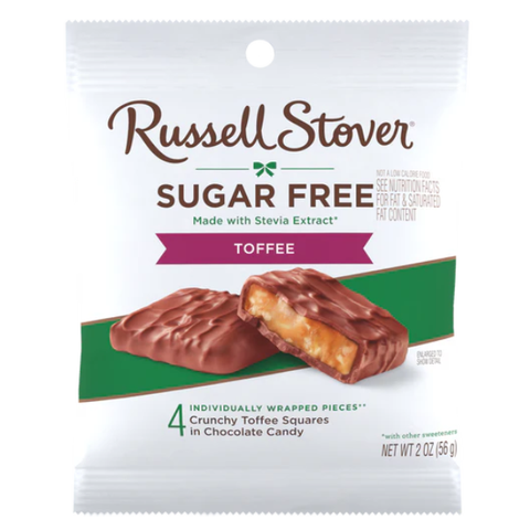 Russell Stover Sugar Free Peg Bag Candy - TOFFEE 56g