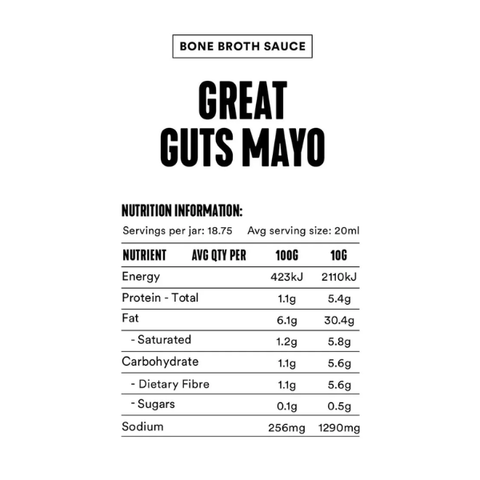 Gevity Bone Broth Sauce Great Guts Mayo 200g POUCH