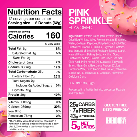 Pink Sprinkle Protein Donuts (2 Pack)