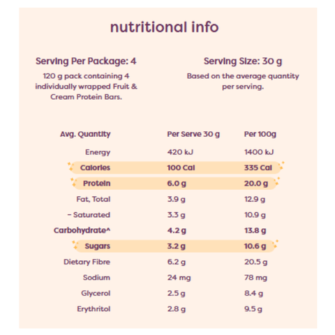 Mango & Cream protein bars - 4 bars
