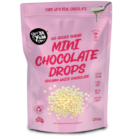 No Sugar Added Mini White Chocolate Drops 250g