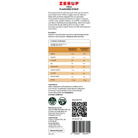 Zero Sugar Cola Syrup 1L
