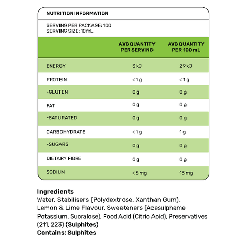 Zero Sugar Lemon Lime Syrup 1L