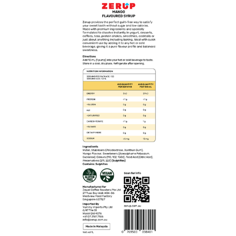 Zero Sugar Orange Syrup 1L