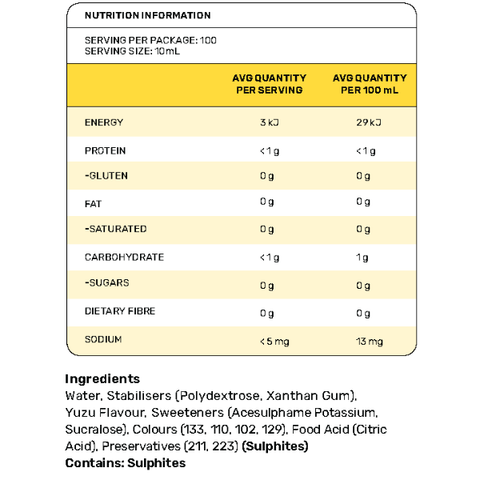 Zero Sugar Yuzu Syrup 1L