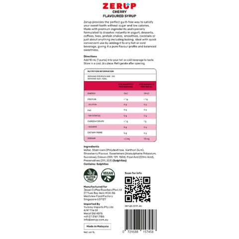 Zero Sugar Cherry Syrup 1L