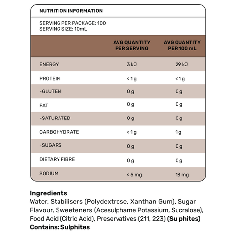 Zero Sugar Coconut Syrup 1L