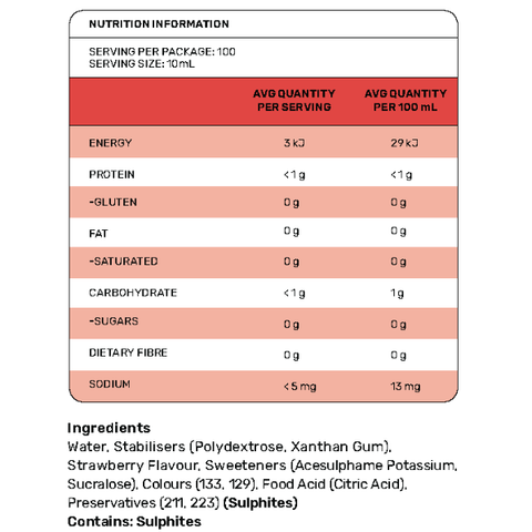 Zero Sugar Strawberry Syrup 1L