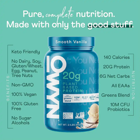 OWYN Plant-Based Protein Powder w/ Probiotics and Superfoods Greens VANILLA