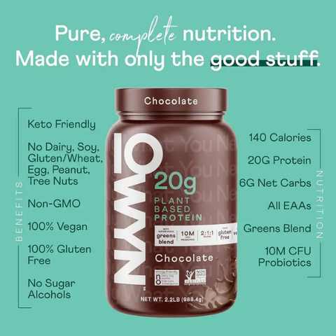 OWYN Plant-Based Protein Powder w/ Probiotics and Superfoods Greens CHOCOLATE
