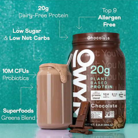 OWYN Plant-Based Protein Powder w/ Probiotics and Superfoods Greens CHOCOLATE