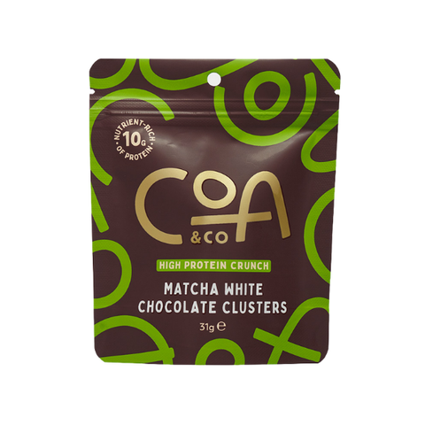 COA & CO Matcha White Chocolate Protein Clusters 31g