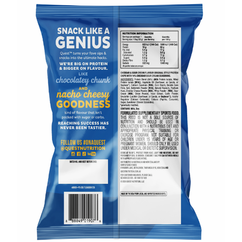 Quest Cheddar & Sour Cream Protein Chips - 32gm x BOX OF 8