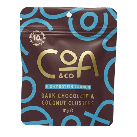 COA & CO Dark Chocolate & Coconut Protein Clusters 31g