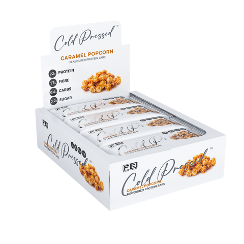 FIBRE BOOST CARAMEL POPCORN  60g X 12 BOX BUNDLE Cold Pressed Protein Bar