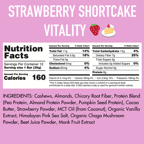 STRAWBERRY SHORTCAKE Superfood Nut Butter Bar