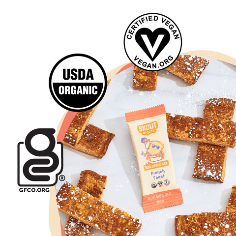 Skout Organic French Toast Kids Snack Bar | Plant-Based- 6 bars