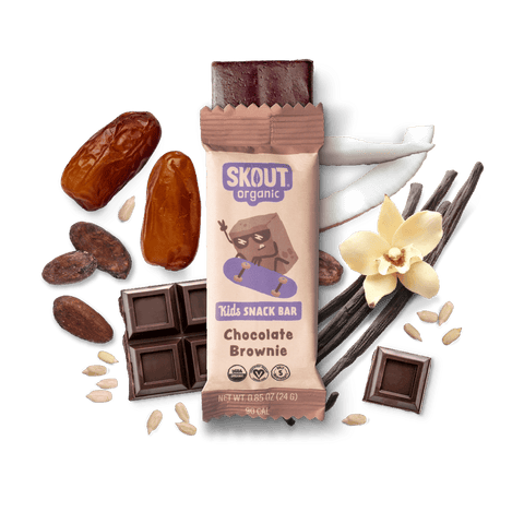 Skout Organic Chocolate Brownie Kids Snack Bar | Plant-Based- 6 bars