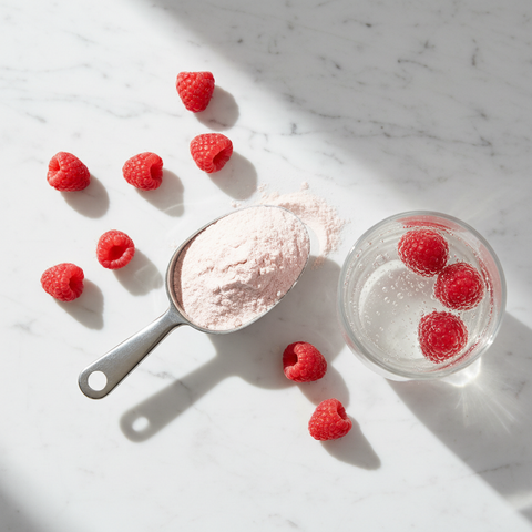 Protein Water flat lay