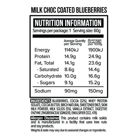 Protein Milk Chocolate Coated Blueberries