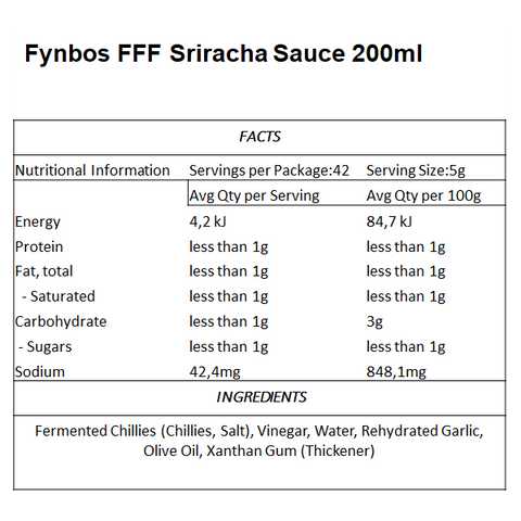 Sriracha Sauce 200ml