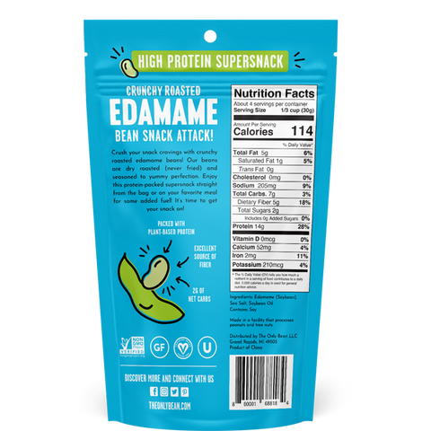 Crunchy Roasted Edamame Beans 113g- Sea Salt
